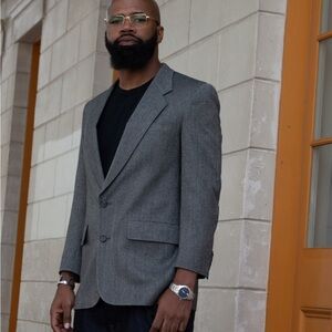 Christian Dior Monsieur Gray Wool Blazer – 1980s–1990s Vintage